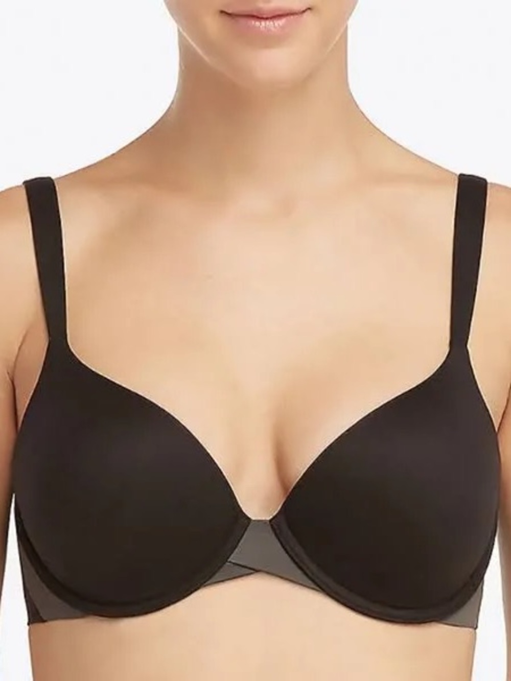 New 34DD Black Grey Spanx Women's Pillow Cup Signature Full Coverage Bra